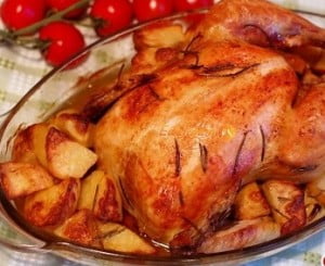 курица в духовке на соли