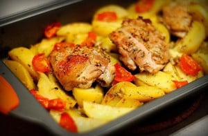 курица запеченная с картошкой