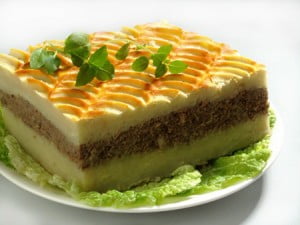 Запеканка со свининой и грибами