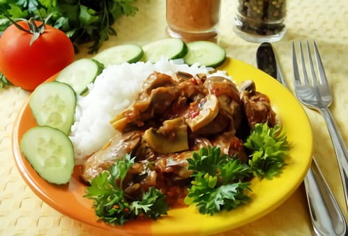 Куриная печень по-французски