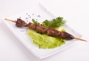 шашлык из куриных сердечек