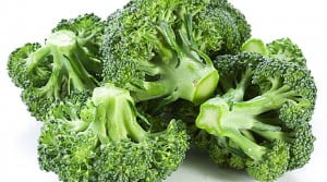 Broccoli on a white background.
