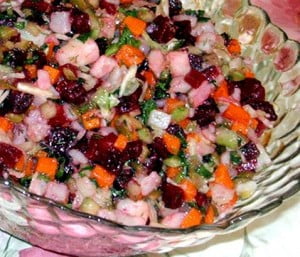 Винегрет с рыбой и овощами