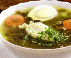 Борщ из щавеля с курицей