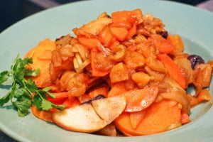 тыква с яблоками и бананом
