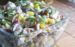 Салат со шпротами и фасолью