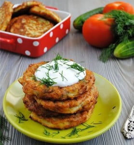 Оладьи с мясной начинкой